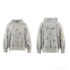 Saint Michael Tattoo All-Over Print Hoodie - Heather Grey