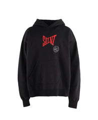 Saint Michael Red Script "SAINT" Hoodie - Black